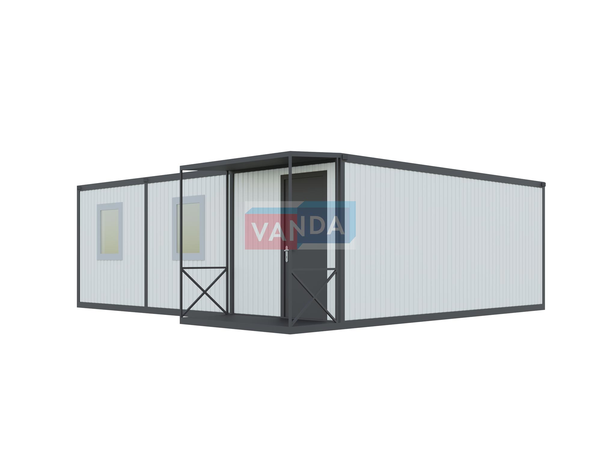 Модульная бытовка с плоской крышей 7.2x6.0